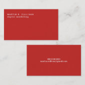 Minimalistisch modern rood visitekaartje (Voorkant / Achterkant)