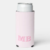 Minimalistisch Modern Roze Initiaal Monogram (Seltzer Voorkant)