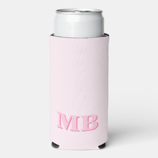 Minimalistisch Modern Roze Initiaal Monogram (Seltzer Voorkant)