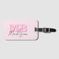 Minimalistisch Modern Roze Initiaal Monogram