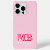 Minimalistisch Modern Roze Initiaal Monogram Case-Mate iPhone Case (Achterkant)