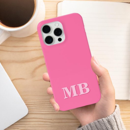Minimalistisch Modern Roze Initiaal Monogram Case-Mate iPhone Case