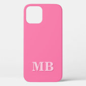 Minimalistisch Modern Roze Initiaal Monogram Case-Mate iPhone Case (Achterkant)