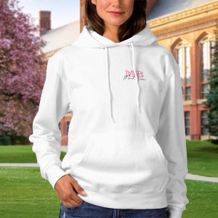 Minimalistisch Modern Roze Initiaal Monogram Hoodie