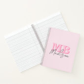 Minimalistisch Modern Roze Initiaal Monogram Notitieboek (Binnen)