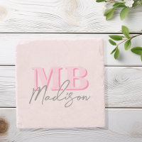 Minimalistisch Modern Roze Initiaal Monogram