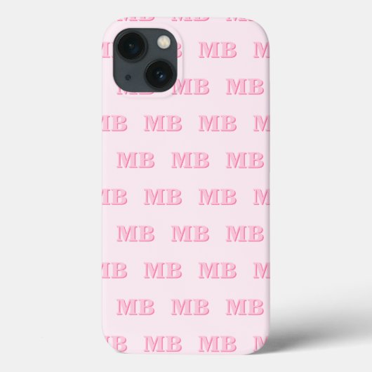 Minimalistisch Modern Roze Initiaal Patroon Monogr Case-Mate iPhone Case (Achterkant)