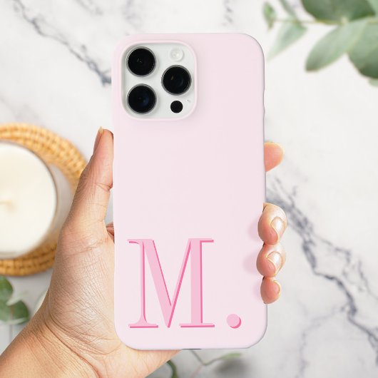 Minimalistisch Modern Roze Monogram Initiaal Case-Mate iPhone Case
