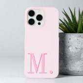 Minimalistisch Modern Roze Monogram Initiaal Case-Mate iPhone Case