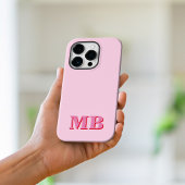Minimalistisch modern roze rood Initiaal monogram Case-Mate iPhone Case