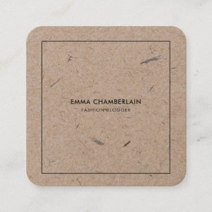 Minimalistisch modern Rustic Kraft Paper Square Bu Vierkante Visitekaartje