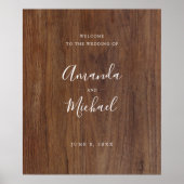 Minimalistisch modern Rustic Wood Kijk Weddenschap Poster (Voorkant)