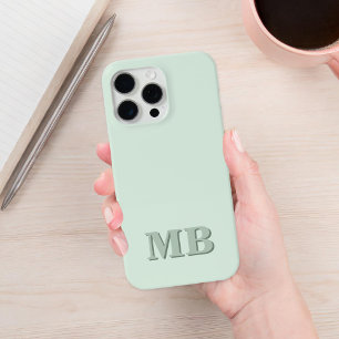 Minimalistisch Modern Sage Groen Initiaal Monogram iPhone 12 Pro Hoesje