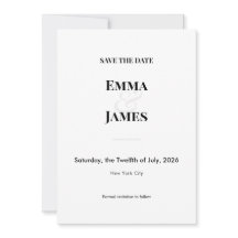 Minimalistisch modern Save the Date Kaart | QR-cod