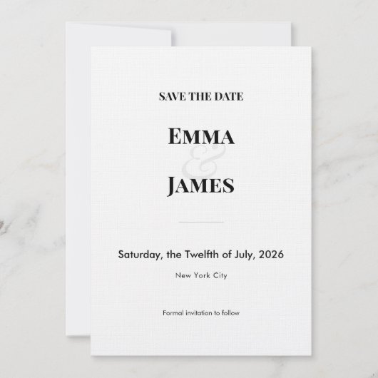 Minimalistisch modern Save the Date Kaart | QR-cod (Voorkant)