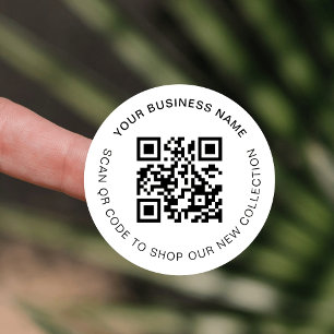 Minimalistisch modern scannable zakelijke QR-codel Ronde Sticker