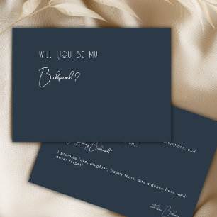 Minimalistisch modern schrift bruidsmeisje voorste