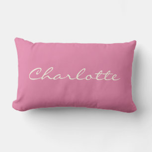 Minimalistisch modern schrift in roze gepersonalis kussen