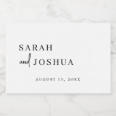 Minimalistisch modern schrift zwart-wit bruiloft sparkling wijnetiket (Enkel label)