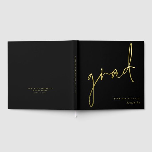 Minimalistisch Modern Script Afstudeerder Afstuder Gastenboek (Volledig)