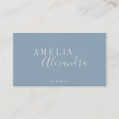 Minimalistisch Modern Script Boho Chic Dusty Blue Visitekaartje (Voorkant)
