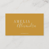 Minimalistisch modern script boho Chic Mustard Yel Visitekaartje (Voorkant)