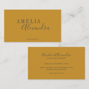 Minimalistisch modern script Boho Custom Yellow Gr Visitekaartje