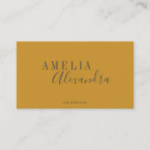 Minimalistisch modern script Boho Custom Yellow Gr Visitekaartje (Voorkant)