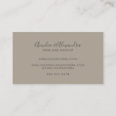 Minimalistisch modern script Boho Neutral Taupe Gr Visitekaartje (Achterkant)