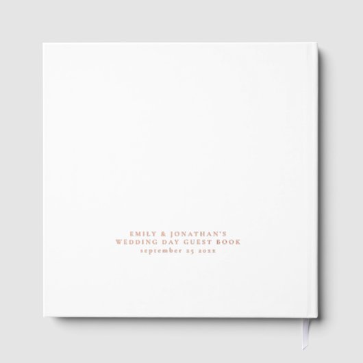 Minimalistisch modern script bruiloft gastenboek (Achterkant)