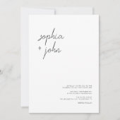 Minimalistisch modern script foto-bruiloft kaart (Voorkant)