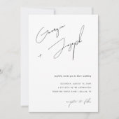 minimalistisch | Modern Script Foto QR Code Bruilo Kaart (Voorkant)