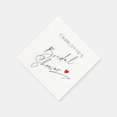 Minimalistisch modern script hart Vrijgezellenfees Servet (Hoek)