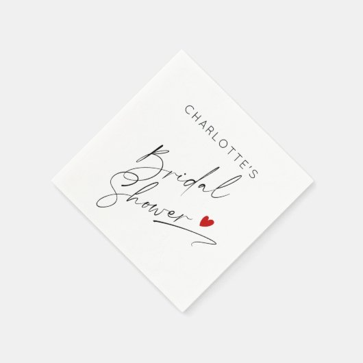 Minimalistisch modern script hart Vrijgezellenfees Servet (Hoek)