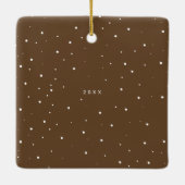 Minimalistisch modern script | Kerstsneeuwfoto Keramisch Ornament (Achterkant)