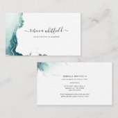 Minimalistisch modern script Marble Agate Pattern Visitekaartje (Voorkant / Achterkant)