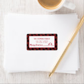 Minimalistisch modern script Merry Kerstred plaid Etiket (Insitu)