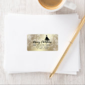 Minimalistisch modern script Merry Kerstsparkle Etiket (Insitu)