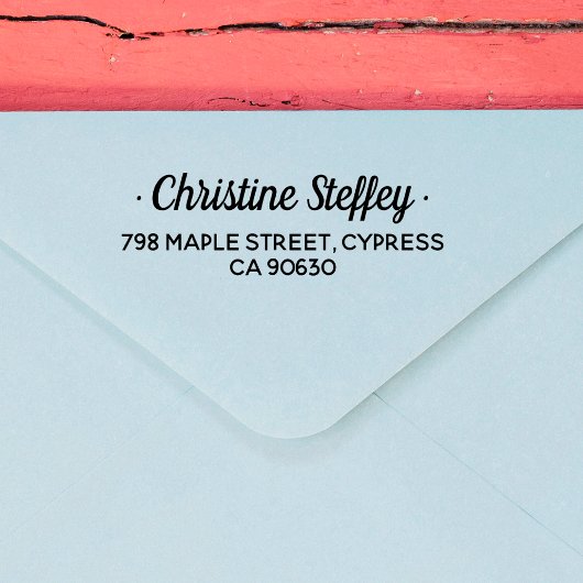 Minimalistisch modern script met volledige naam Re Zelfinktende Stempel