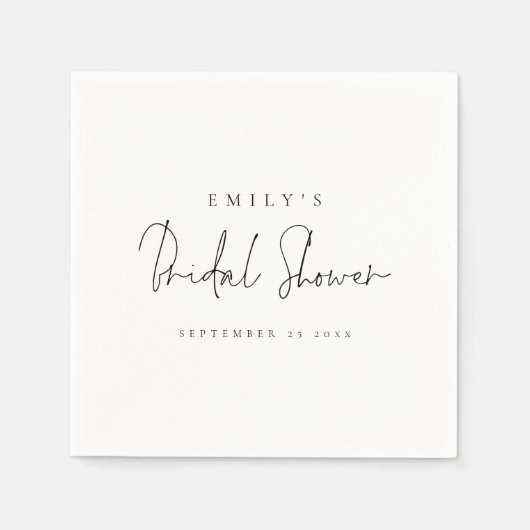 Minimalistisch Modern Script Naam Datum Vrijgezell Servet (Voorkant)