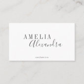 Minimalistisch modern script QR Code Black White Visitekaartje (Voorkant)