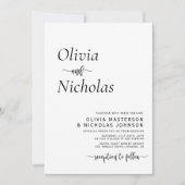 Minimalistisch modern script QR code foto bruiloft Kaart (Voorkant)