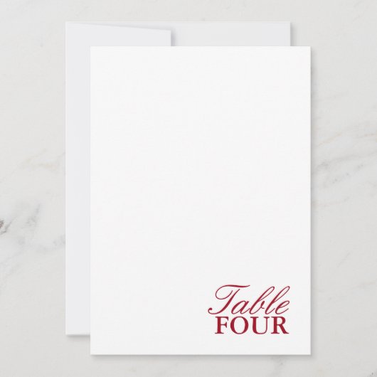 Minimalistisch modern script tafelnummer voor het (Voorkant)