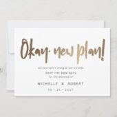 minimalistisch modern script twee foto's bewaren d kaart (Voorkant)