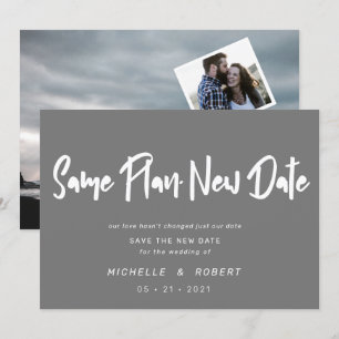 minimalistisch modern script twee foto's verandere kaart