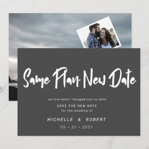 minimalistisch modern script twee foto's verandere kaart