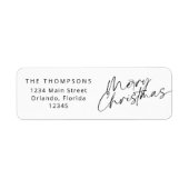 Minimalistisch Modern Script Vrolijk Kerstfeest Etiket (Voorkant)