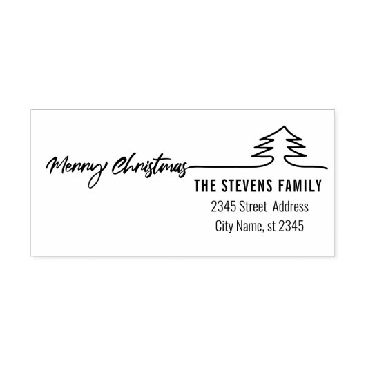 Minimalistisch modern script Vrolijk kerstfeest Rubberstempel (Afrduk)