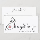 Minimalistisch modern script zakelijk cadeaubon (Voorkant / Achterkant)