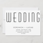 Minimalistisch modern script zwart-wit huwelijk kaart (Voorkant)